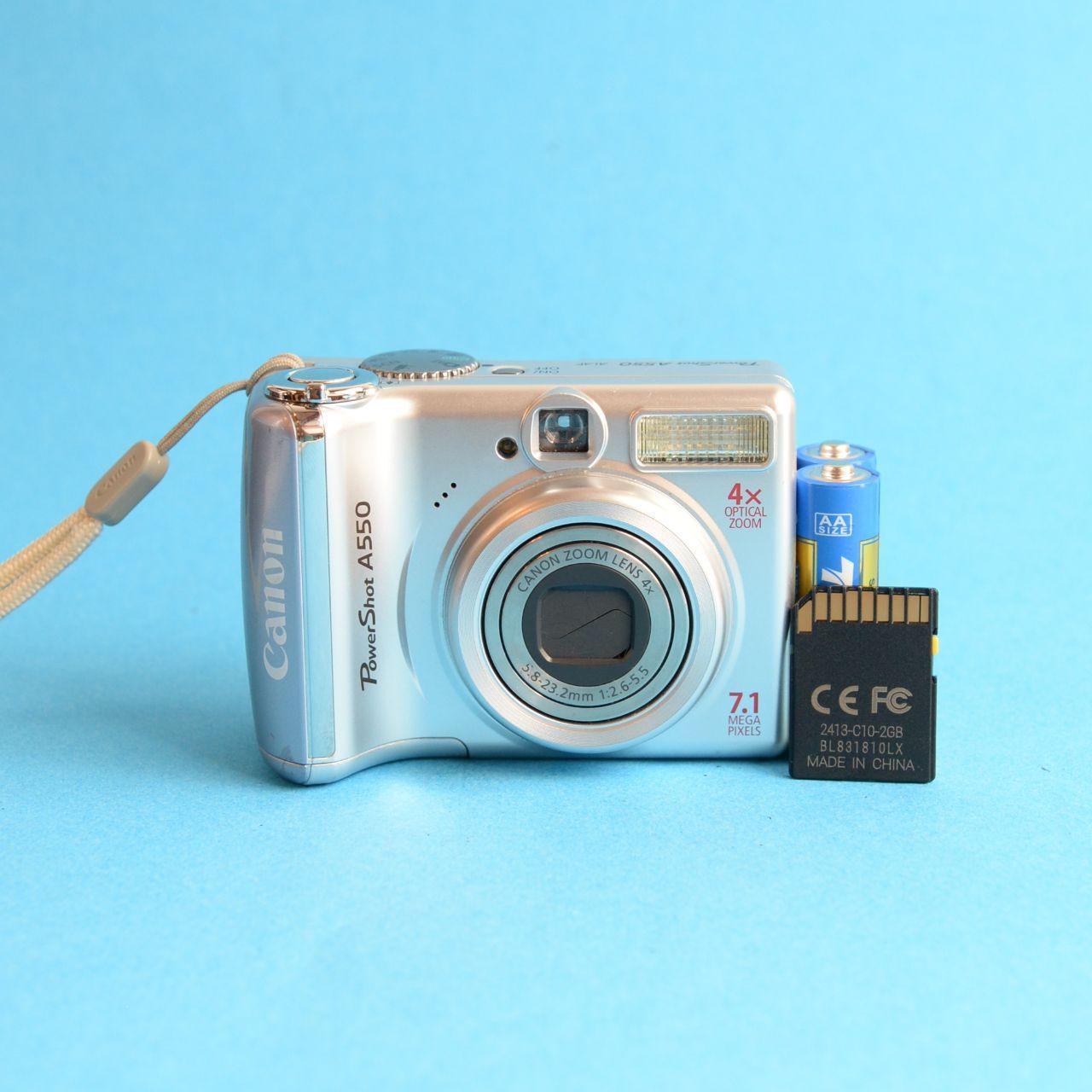 Canon PowerShot A550 Digital Camera | 7.1MP | Tested & Working | Silver