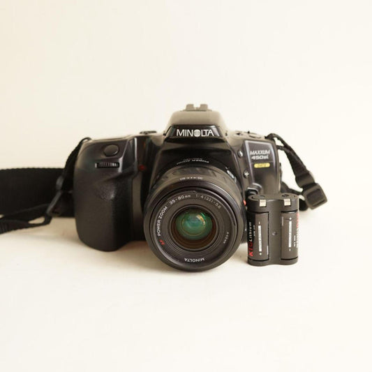 Minolta Maxxum 450si Film Camera with 35–80mm f/4(22)–5.6 Lens | 35mm SLR | Tested & Working | Black