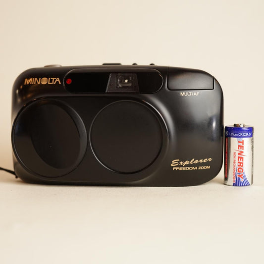 Minolta Explorer Freedom Zoom 35mm Film Camera | Point & Shoot | Tested & Working | Black