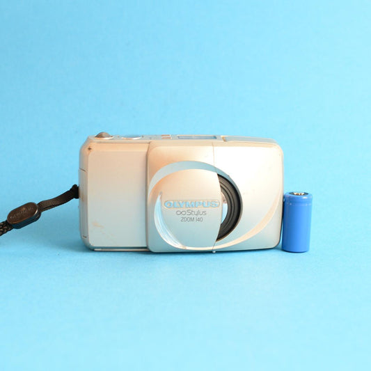 Olympus Stylus Zoom 140 | 35mm Film Camera | Tested & Working | Silver