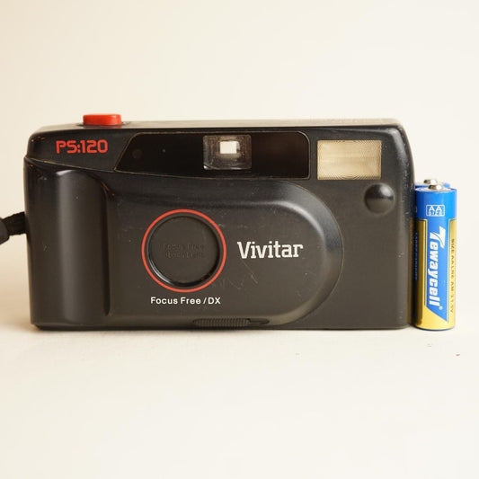 Vivitar PS:120 Film Camera | 35mm Point and Shoot | Tested and Working w/Warranty | Black