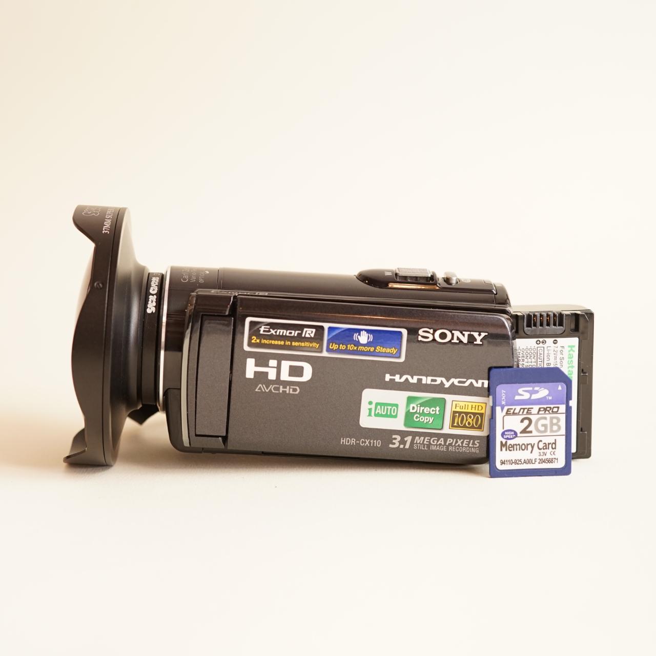 Sony Handycam HDR-CX110 Digital Camcorder | SoCal Cameras Fisheye Lens | Tested & Working | Grey