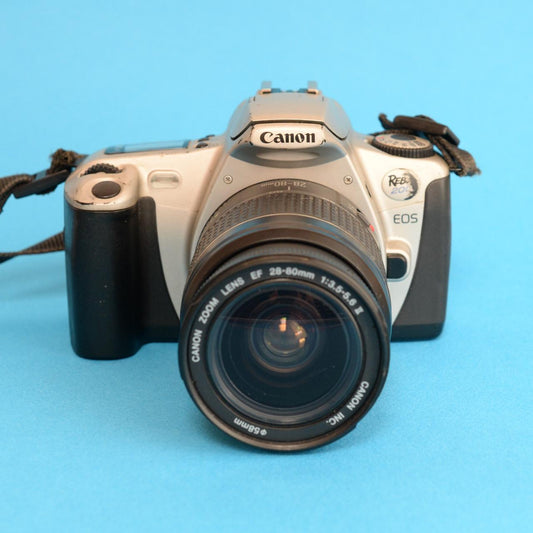 Canon EOS Rebel 2000 Film Camera + 28–80mm Lens | 35mm SLR | Tested & Working | Silver & Black