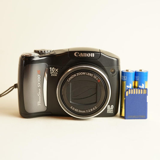 Canon PowerShot SX100 IS Digital Camera | 8MP | Tested & Working | Black