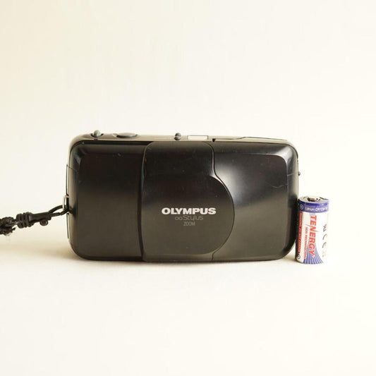 Olympus Infinity Stylus Zoom Film Camera | 35mm Point & Shoot | Tested & Working | Black