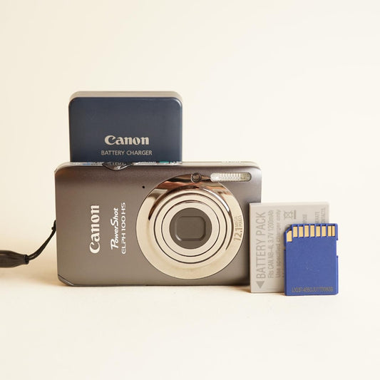 Canon PowerShot ELPH 100 HS Digital Camera | 12.1MP | Tested & Working | Grey