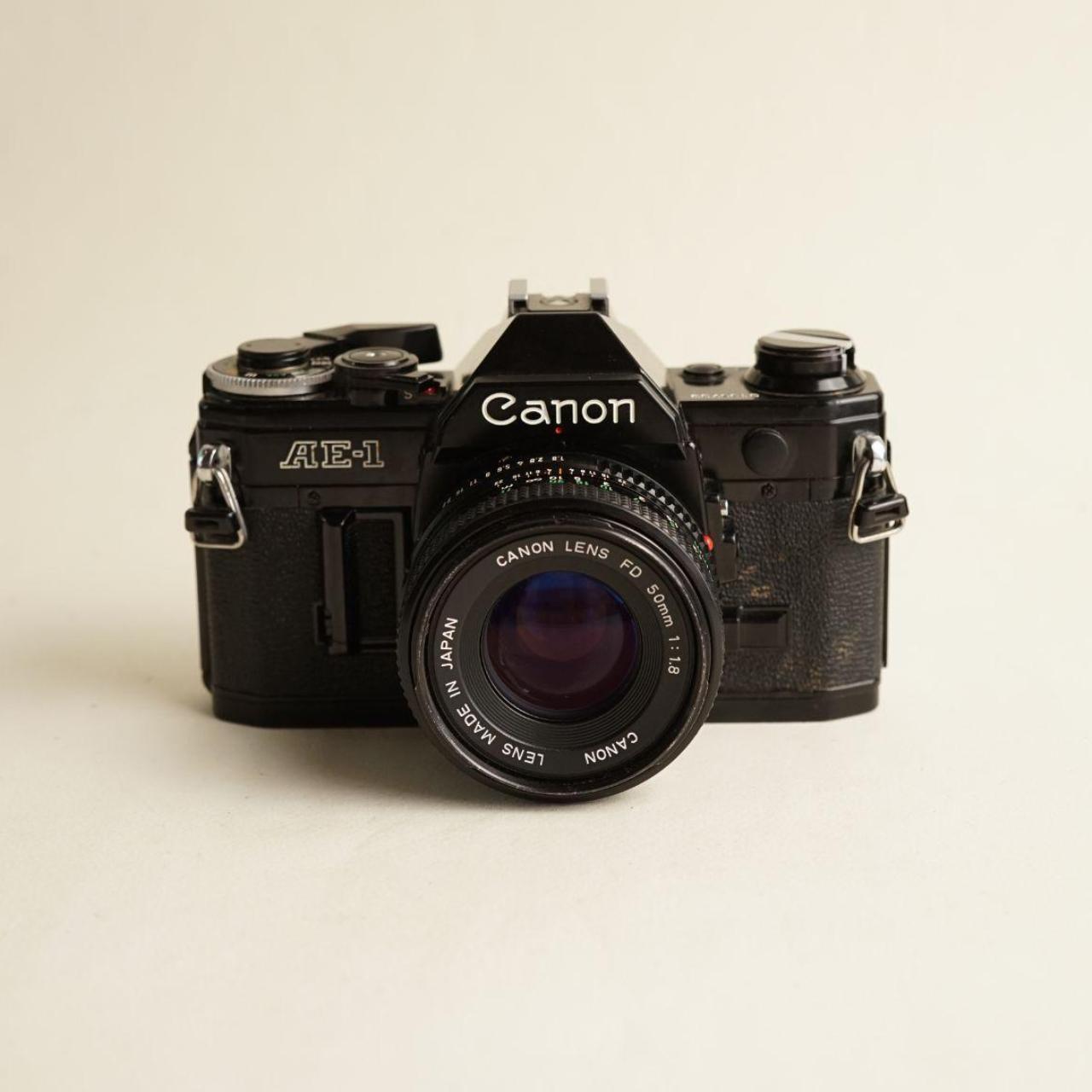 Canon AE-1 35mm SLR Film Camera with 50mm f/1.8 Lens | Tested & Working | Black