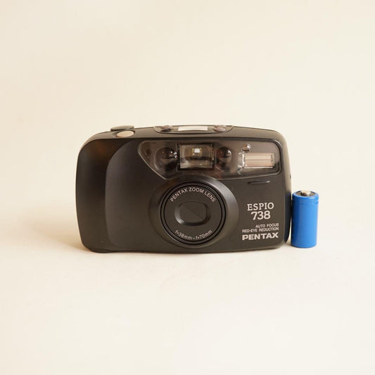 Pentax Espio 738 Film Camera | 35mm Point & Shoot | Tested & Working | Black