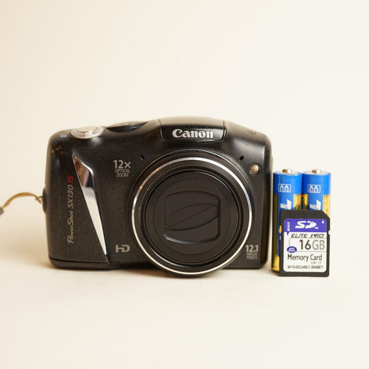 Canon PowerShot SX130 IS Digital Camera | 12.1MP | Tested & Working | Black