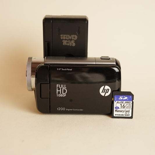 HP t200 Digital Camcorder | 1080P | Tested & Working | Black