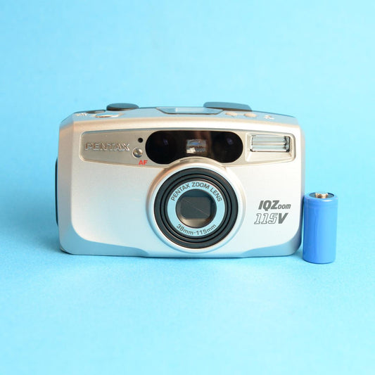 Pentax IQZoom 115V | 35mm Point & Shoot Film Camera | Tested & Working | Silver