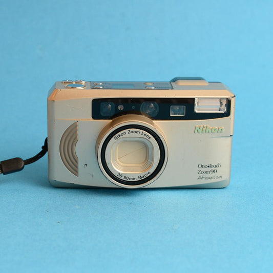 Nikon One Touch Zoom 90 Film Camera | 35mm Point & Shoot | Tested & Working | Gold
