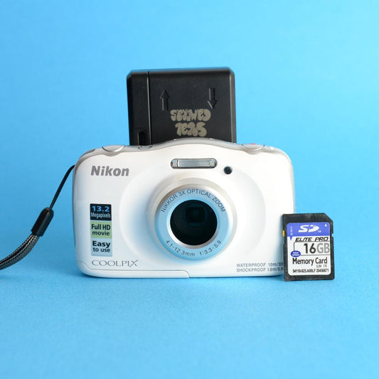 Nikon Coolpix W100 | Digital Camera 13.2MP | Tested & Working | White