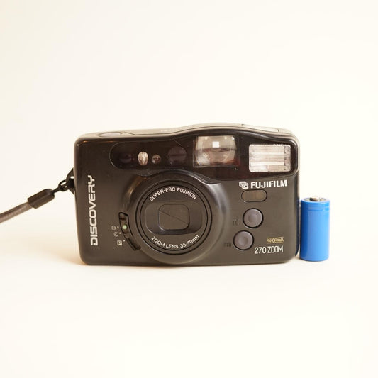 Fujifilm Discovery 270 Zoom | 35mm Point & Shoot Film Camera | Tested & Working | Silver