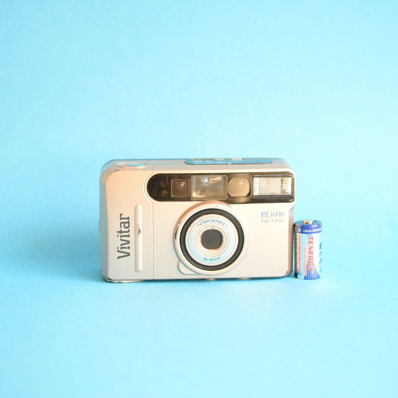 Vivitar PZ3090 Date-A-Print Film Camera | 35mm Point & Shoot | Tested & Working | Gold