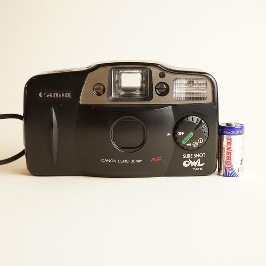 Canon SureShot Owl Date 35mm Film Camera | Point & Shoot | Tested & Working w/Warranty | Black