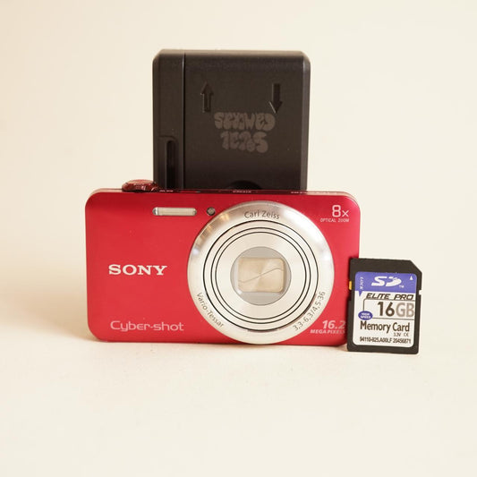 Sony Cyber-shot DSC-WX80 Digital Camera | 16.2MP | Tested & Working | Red