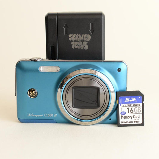 GE E1680 W | 16MP Digital camera with SD Card | Blue