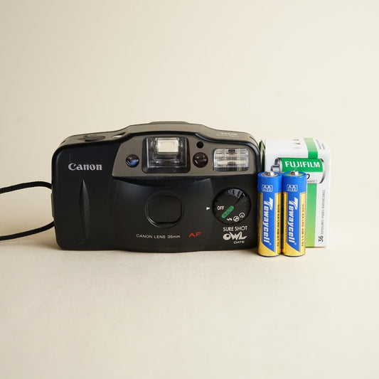 Canon Sure Shot Owl | 35mm Film Camera | Tested & Working | Black