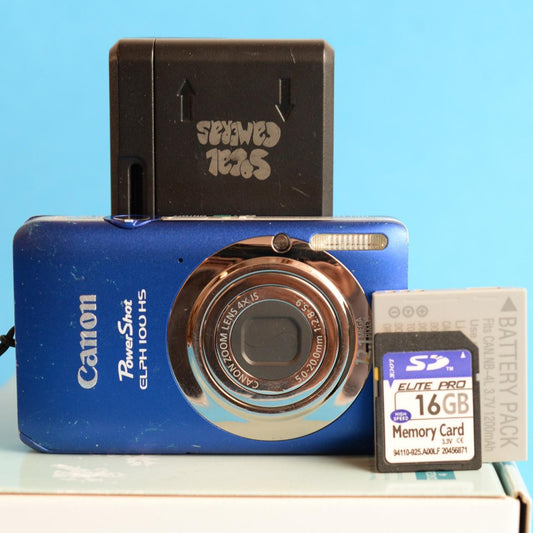 Canon PowerShot ELPH 100 HS | 12.1MP | Tested & Working | Blue