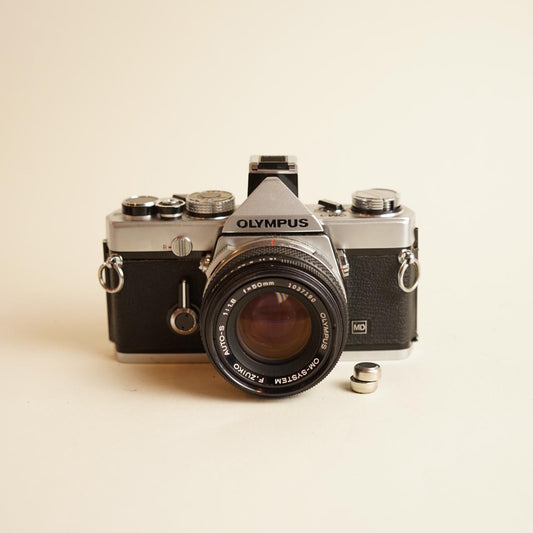 Olympus OM-1 Film Camera | 35mm SLR Camera | Tested & Working | Black & Silver