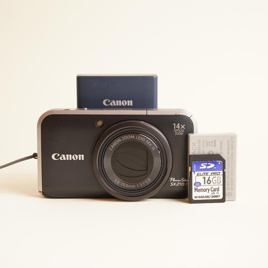 Canon PowerShot SX210 IS Digital Camera | 14.1MP | Tested & Working | Black