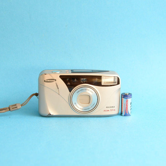 Samsung Maxima Zoom 70 XL Film Camera | 35mm Point & Shoot | Tested & Working | Silver