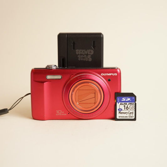 Olympus VR-340 Digital Camera | 16MP | Tested & Working | Red