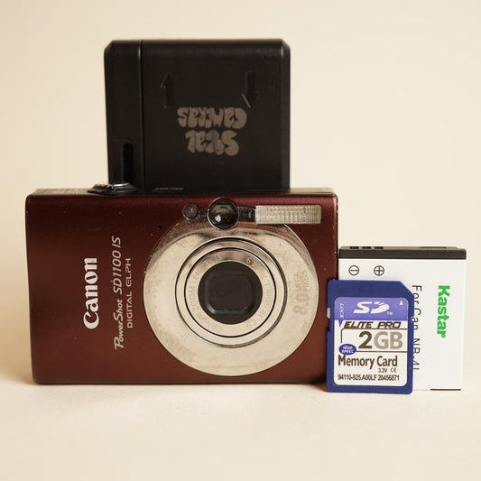 Canon PowerShot SD1100 IS Digital Camera | 8MP | Test & Working | Burgundy