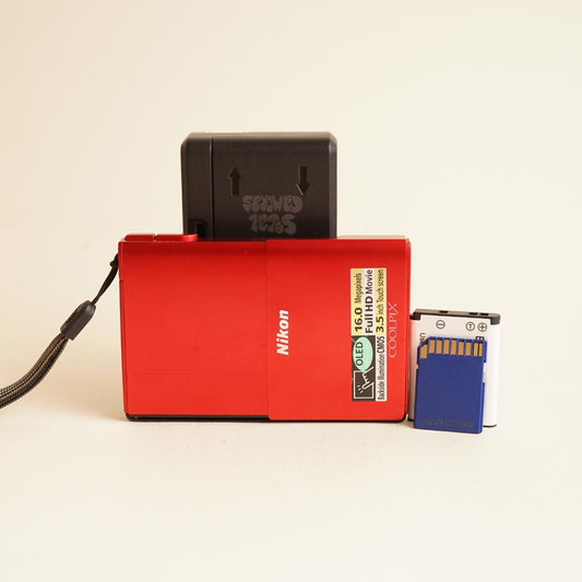 Nikon Coolpix S100 Digital Camera | 16MP | Tested & Working | Red