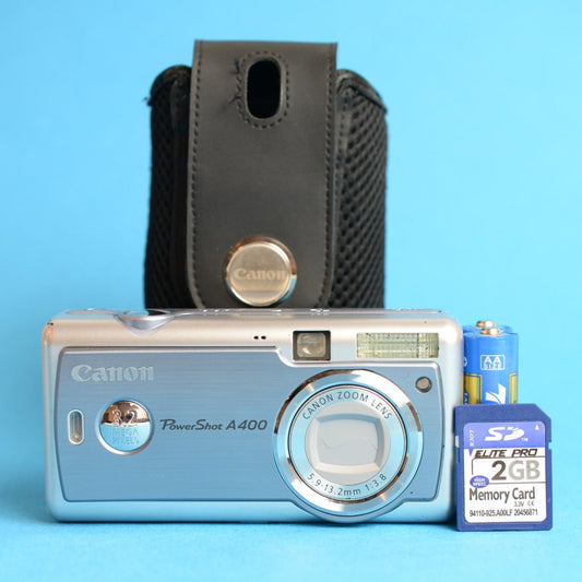 Canon PowerShot A400 Digital Camera | 3.2MP  | Tested & Working | Blue