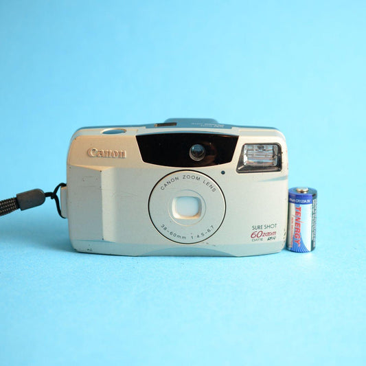 Canon SureShot 60 Zoom Film Camera | 35mm Point & Shoot | Read Description | Silver