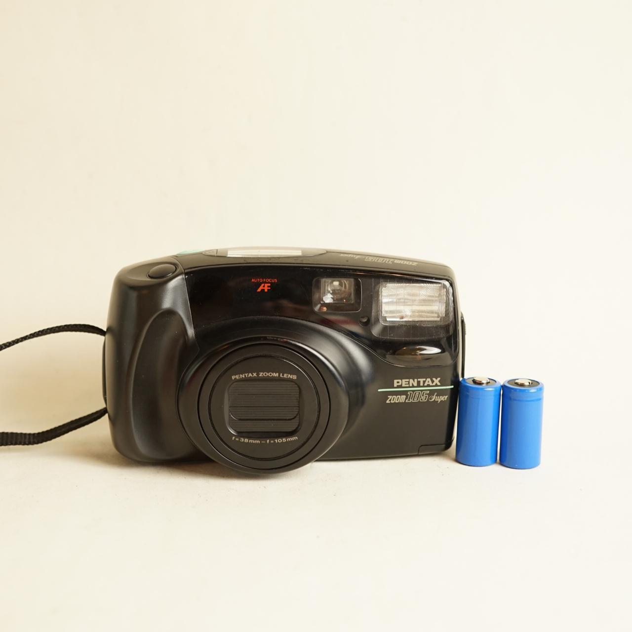 Pentax Zoom 105 Super Film Camera | 35mm Point & Shoot | Tested & Working | Black