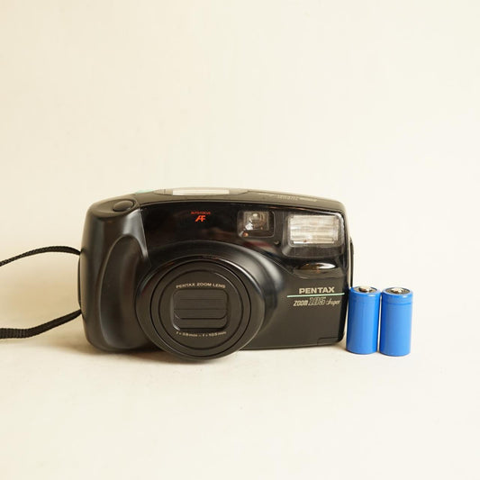 Pentax Zoom 105 Super Film Camera | 35mm Point & Shoot | Tested & Working | Black