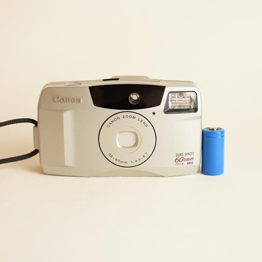 Canon SureShot 60 Zoom 35mm Film Camera | Point & Shoot | Tested & Working | Silver