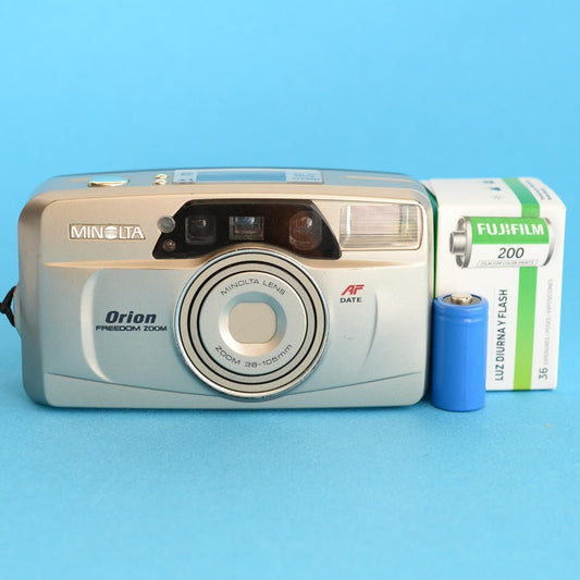 Minolta Orion Freedom Zoom | 35mm Film Camera | Point and Shoot | Silver