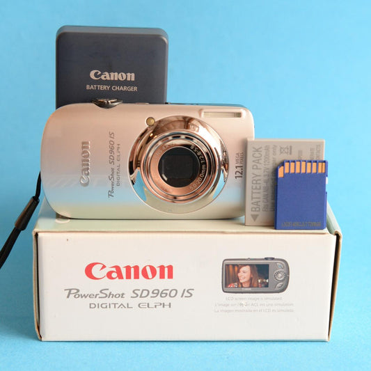 Canon PowerShot SD960 IS Digital Camera | 12MP | Tested & Working | Silver