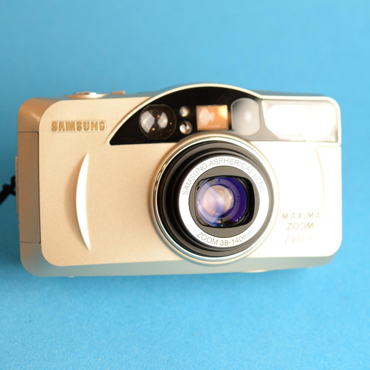 Samsung Maxima Zoom 140S Film Camera | 35mm Point and Shoot | Tested & Working | Cream