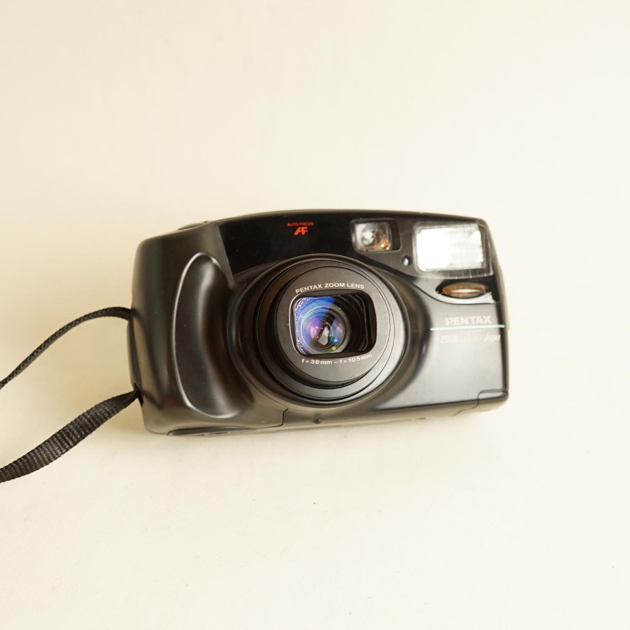 Pentax Zoom 105 Super Film Camera | 35mm Point & Shoot | Tested & Working | Black