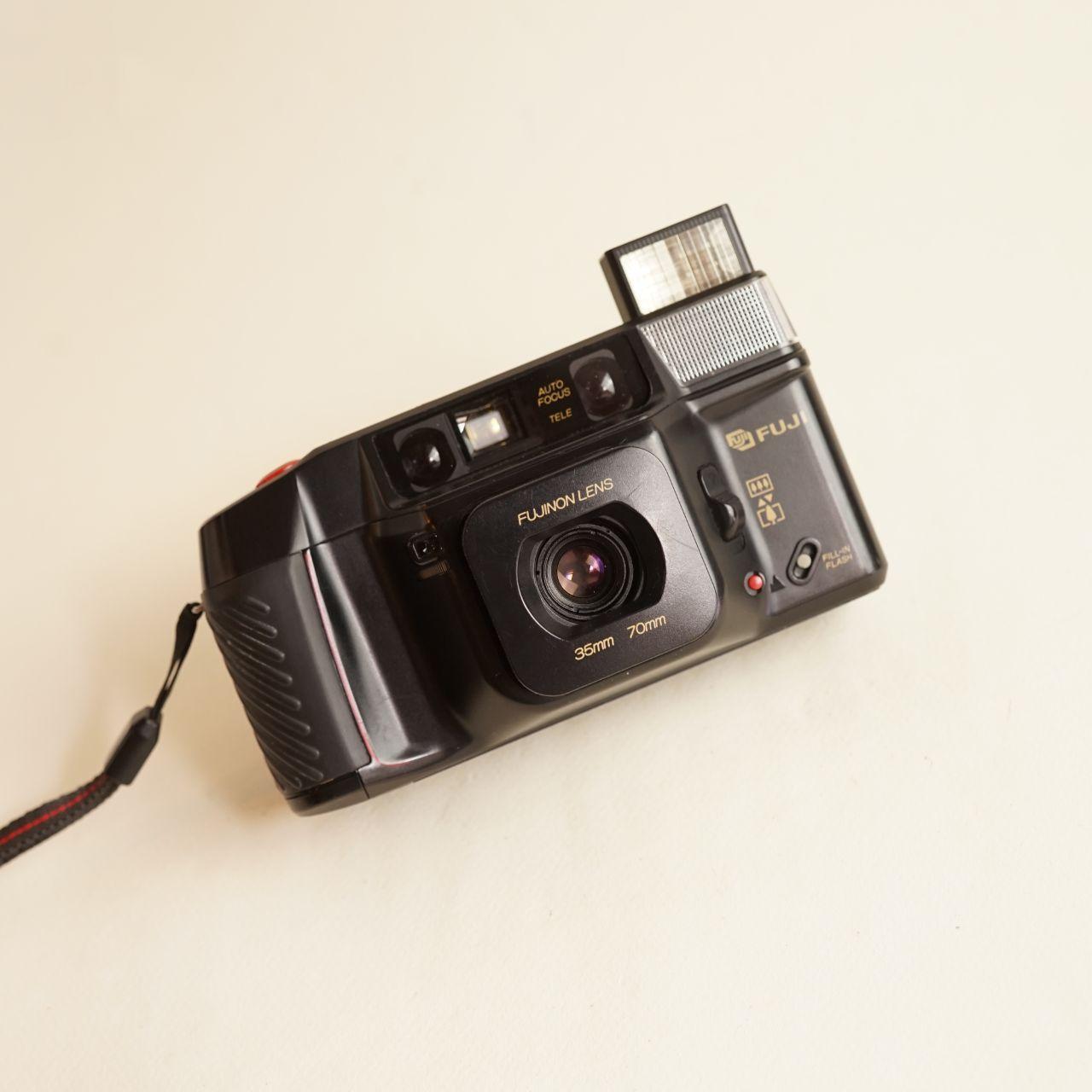 Fujifilm DL-400 Tele Film Camera | 35mm Point & Shoot | Tested & Working | Black