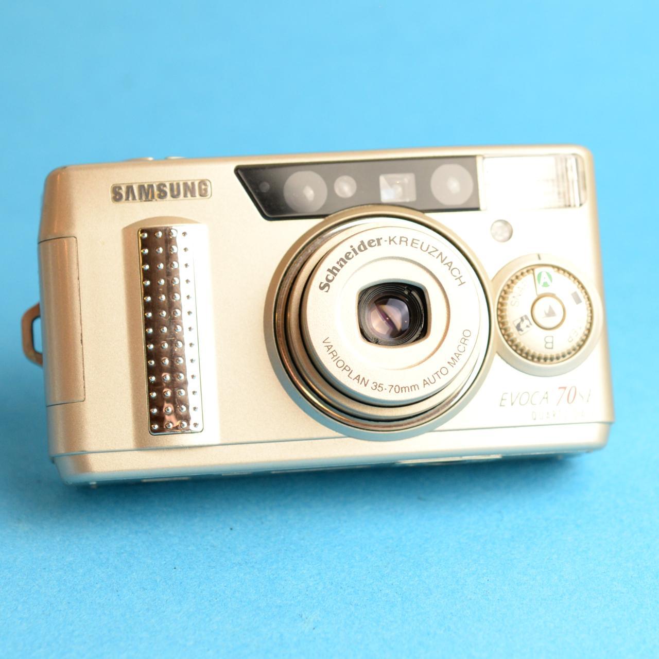 Samsung EVOCA 70SE Film Camera | 35mm Point and Shoot | Tested & Working | Cream