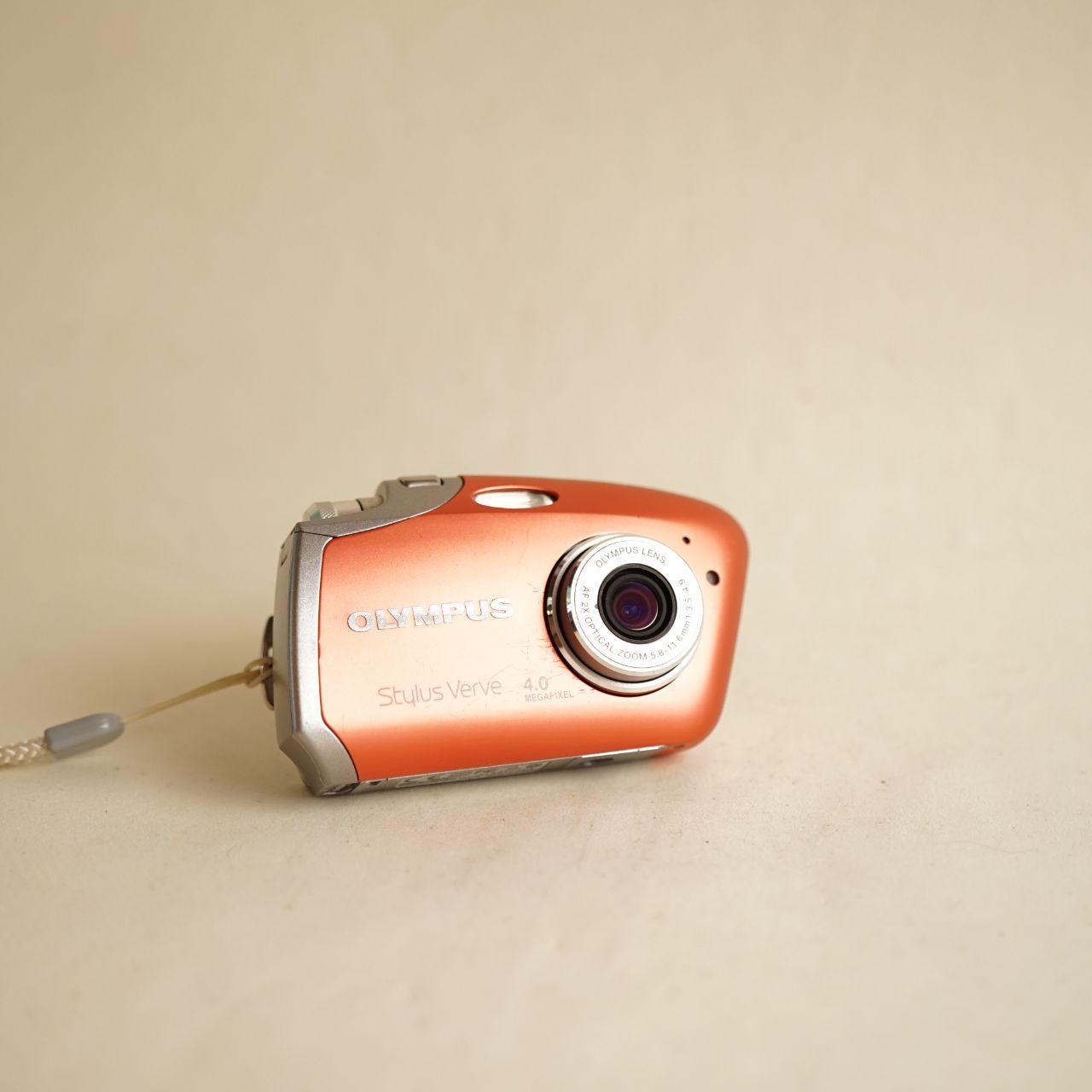 Olympus Stylus Verve Digital Camera | 4.0MP | Tested & Working | Orange