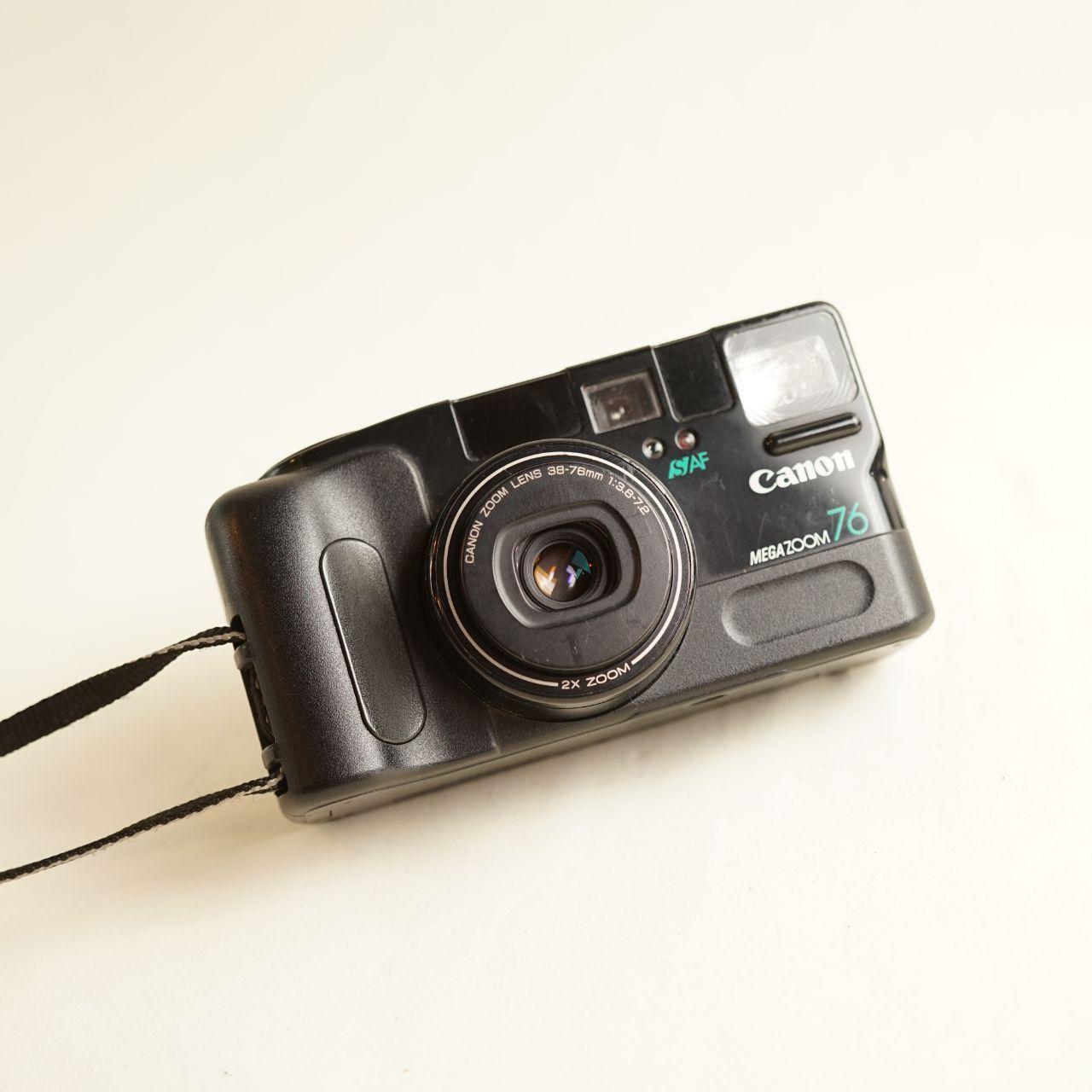 Canon SureShot Mega Zoom 76 Film Camera | 35mm Point & Shoot | Tested & Working | Black