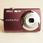 Nikon CoolPix S220 Digital Camera | 10MP | Tested & working | Burgundy