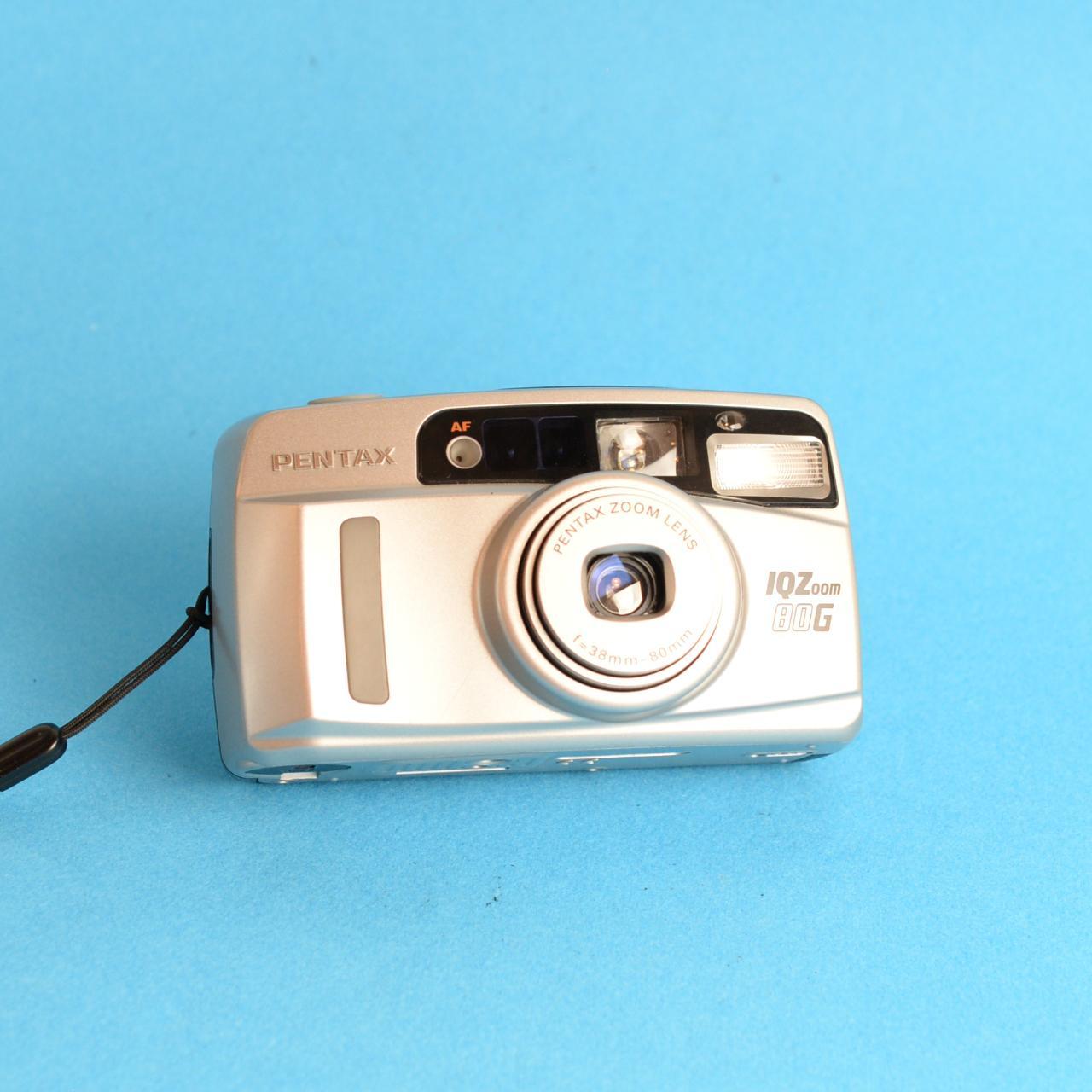 Pentax IQZoom 80G Film Camera | 35mm Point & Shoot | Silver | Tested & Working