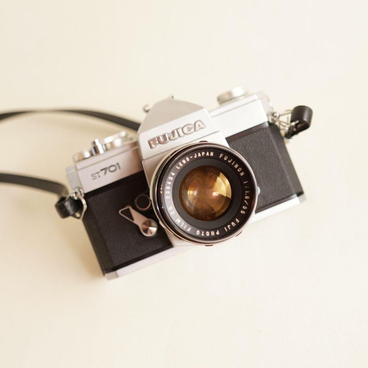 Fujica ST701 35mm SLR Film Camera with Fujinon 55mm f/1.8 Lens | Tested & Working | Silver & Black