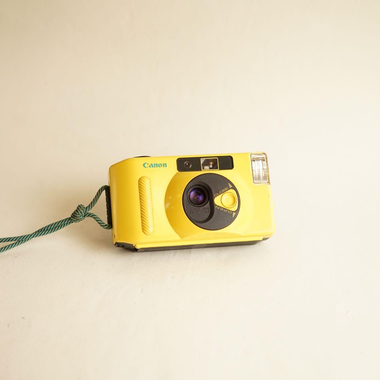 Canon Snappy-S Film Camera | 35mm Point & Shoot | Tested & Working | Yellow