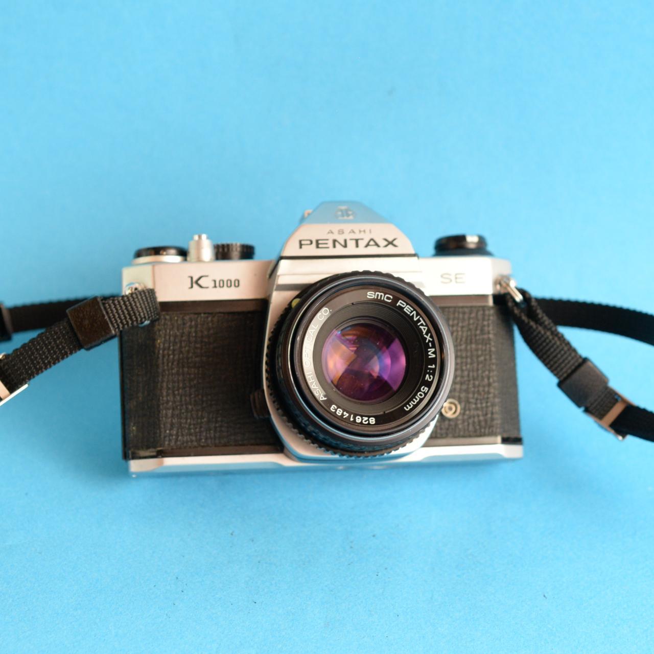 Pentax K1000 Film Camera with 50mm Lens | 35mm SLR | Tested & Working | Silver & Black
