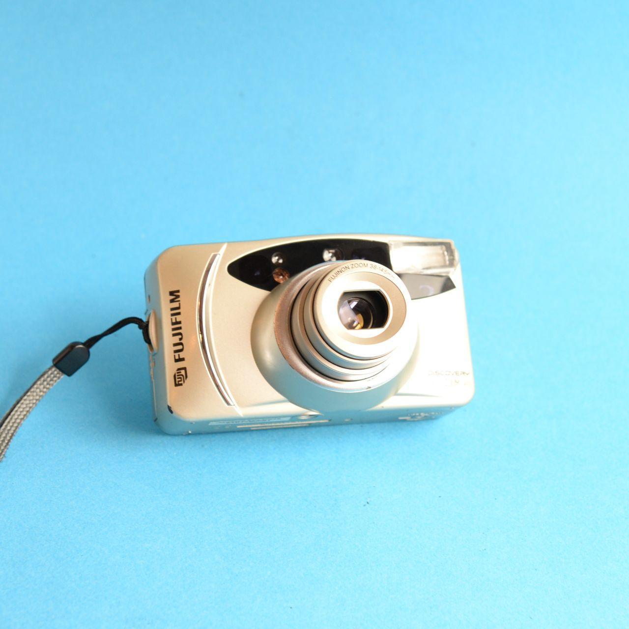 Fujifilm Discovery S1450 Zoom Date Film Camera | 35mm Point & Shoot | Gold | Tested & Working