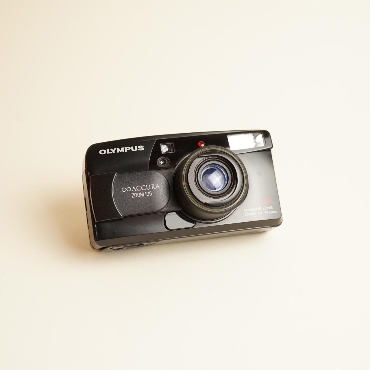 Olympus Infinity Accura Zoom 105 Film Camera | 35mm Point & Shoot | Tested & Working | Black